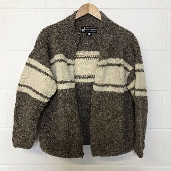 Alpaca Connection Womens Long Sleeve Cardigan Sweater Zip Front Size Medium - Picture 2 of 11